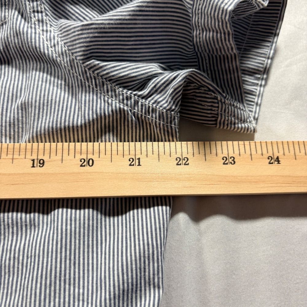 Converse One Star Striped Button Down Shirt Men Medium Short Sleeve Utility Blue - Picture 6 of 9
